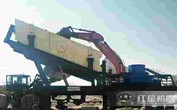 移动制砂机作业加工现场